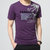 NAKECY夏季新款男士圆领短袖t恤打底衫大码男装半袖韩版修身短袖T桖男(紫色 5XL)第3张高清大图