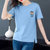 【灵薇雅】夏季韩系100%纯棉旺仔卡通印花宽松圆领短袖T恤衫D7176(天蓝色 XL)第6张高清大图