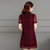 VEGININA 韩版淑女百搭小香风短袖连衣裙假两件套 9730(红色 3XL)第3张高清大图