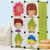 索尔诺卡通儿童简易衣柜 宝宝婴儿小孩衣柜 组合塑料组装衣橱(黑色 6门4格1挂 M060401)第5张高清大图