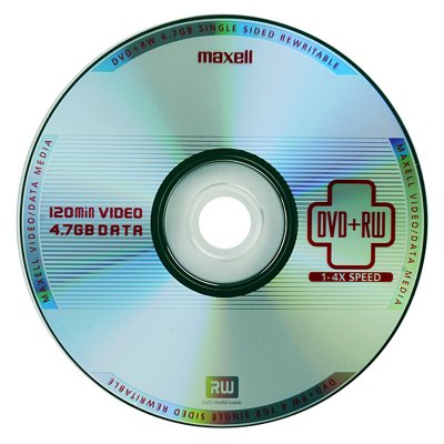 麦克赛尔（Maxell）DVD＋RW可擦写光盘?5单片装 （1-4X /4.7GB/120min /台产）  可重复擦写使用