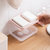 茶花肥皂盒双格香皂盒家用带盖盒子双层大号沥水洗衣皂盒两个一体(双格肥皂盒（粉色1个）)第2张高清大图