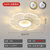2020年新款网红ins房间灯简约现代创意花型LED主卧室吸顶灯客厅灯灯具(哑白+透明 直径62cm无极调光)第2张高清大图