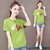 SUNTEK短袖T恤2022新款韩版女装夏季宽松小众短款上衣休闲高腰半袖ins潮(3XL 绿色)第2张高清大图