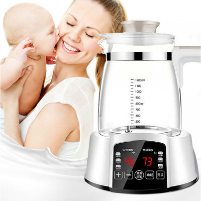 开优米宝宝恒温调奶器玻璃电水壶婴儿智能冲奶机泡奶粉自动暖奶器恒温壶(緑色 800ML)