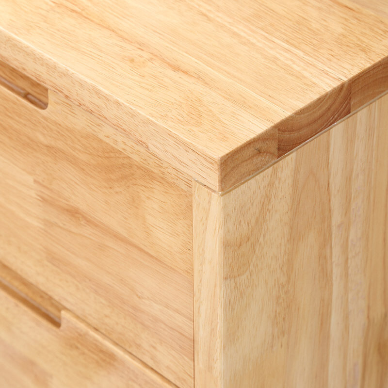 实木床头柜 全纯橡胶木 北欧储物柜 日式小床边柜 卧室家具(原木色 03