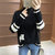 2018新款韩版半高领毛衣秋冬宽松套头学生厚款针织打底衫女(黑色 XL)第3张高清大图