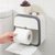 卫生间纸巾盒厕所卫生纸置物架壁挂式抽纸盒免打孔创意防水纸巾架(双层墨绿)第4张高清大图