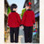 拜年服儿童唐装宝宝汉服中国风童装儿童校服表演服过年喜庆宝宝装新年装(150码（身高140-150） 暗红色)第5张高清大图