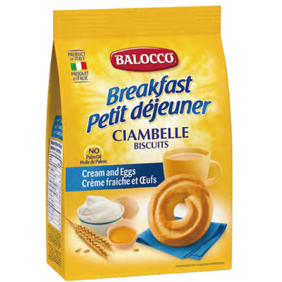 【真快乐自营】意大利进口 百乐可BALOCCO鲜奶油圈饼干350g