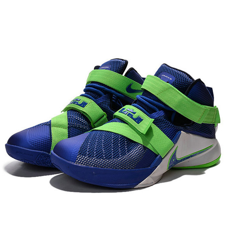 耐克nike士兵9代lbj9战士气垫经典款篮球鞋雪碧749420男鞋战靴(雪碧)