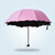 晴雨伞折叠黑胶遮阳伞遇水开花太阳伞三折防晒漏男女晴雨两用(粉色)第3张高清大图