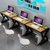 会议室桌椅组合小型油漆会议长条桌学校教室培训桌双人条形长条会议桌(经典胡桃 机器人室操作台)第3张高清大图