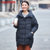 鸭鸭2018秋冬新款女装 甜美时尚纯色 羽绒服女中长款B-57678(黑色 170)第3张高清大图
