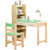 实木儿童学习桌小学生写字桌椅套装家用升降书桌书柜组合男孩女孩(绿色120书桌+书架+椅子)第5张高清大图