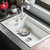 科恩纳石英石水槽单槽加厚一体厨房洗碗盆水池花岗岩家用商用套餐(D800珍珠白高配套装)第3张高清大图