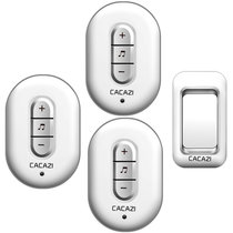 CACAZI卡佳斯 W-9918一拖三 家用门铃无线 交流数码电子防水遥控门铃老人呼叫器(银色)