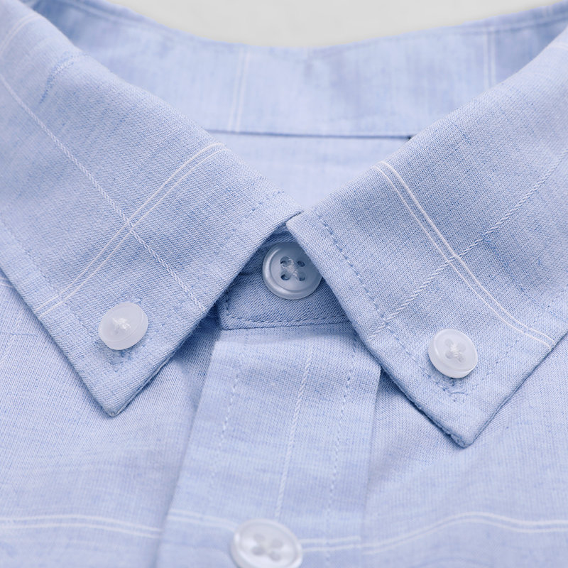 hodo红豆男装短袖衬衫男修身夏季商务休闲棉混纺扣领男士hmdjf1c1029