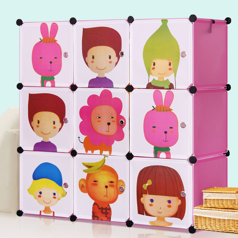 索尔诺婴儿衣柜宝宝收纳柜儿童储物柜塑料玩具卡通收纳箱衣物整理黑色