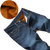 北极绒加绒加厚男牛仔裤冬季牛仔加厚长裤(加绒1502蓝色 28（2.1尺）)第4张高清大图