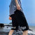 短裤男士夏季新款外穿休闲薄款五分沙滩裤2021年潮流字母宽松中裤(黑色 3XL)第5张高清大图