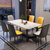 恒兴达 岩板餐桌现代简约家用小户型长方形餐厅北欧西餐桌椅组合(1.2米-岩板 一桌六椅)第5张高清大图