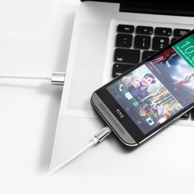 jce 安卓手机数据线充电线 USB2.0适用于小米 三星 OPPO 华为 魅族 HTC 银白色 长度2M