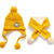 牛奶朋友冬季宝宝时尚护耳男女儿童毛线帽纯色绒布帽子围巾2件套(黄色（单帽+围巾） 均码（42-50cm）)第2张高清大图