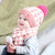 milky friends冬季宝宝针织毛线帽双拼色儿童保暖婴儿套头帽围巾(黑色（单帽） 均码42至50cm)第4张高清大图