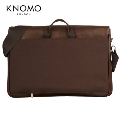 KNOMO英国Bungo男士包包单肩斜挎包英伦复古笔记本电脑包斜挎真皮(褐色)