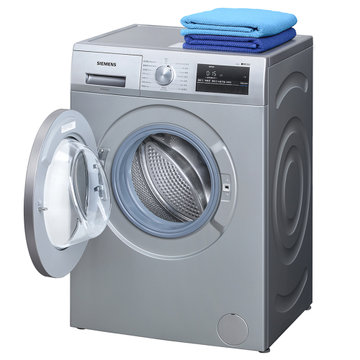 西门子(siemens) XQG80-WM10N1680W 8公斤 变频滚筒洗衣机(银色) 中途添衣 专业除菌设计