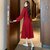 MISS LISA法式复古红色针织大摆长裙子女装御姐温柔风连衣裙C357(红色 L)第2张高清大图