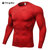 士3D立体印花 健身跑步训练长袖 紧身弹力排汗速干衣tp8006(红色 L)第4张高清大图