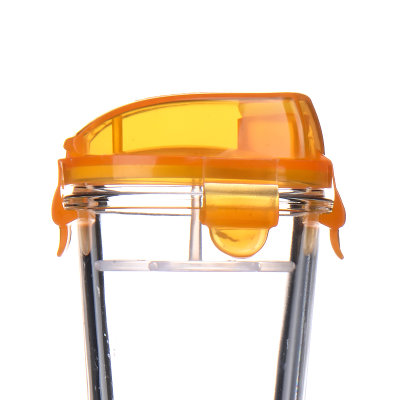 Glasslock盖朗丽颖明星同款杯子刻度水杯玻璃杯女韩国可爱茶杯(450ml活力橙PC918)