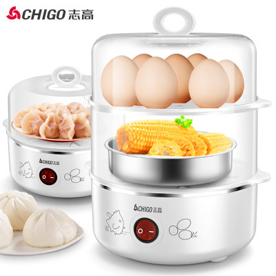 志高(CHIGO) 煮蛋器家用蒸蛋器防干烧早餐机蒸蛋机（颜色随机发）(单层)