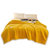 轻奢毛毯被子冬季加厚珊瑚绒午睡法兰法莱绒盖毯办公室沙发空调毯(黄色)第2张高清大图