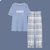 金莎拉睡衣男士夏季纯棉短袖长裤套头家居服套装可外穿(P1108 L)第10张高清大图