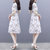 2018夏季新款女装时尚韩版气质修身中长款雪纺裙子碎花连衣裙女夏(白色)(XL)第4张高清大图