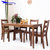天米 TIMI 北欧白橡实木餐桌椅 简美胡桃色1.2米1.4米餐厅家具 长方形一桌四椅(胡桃色 1.4米单张桌子)第2张高清大图