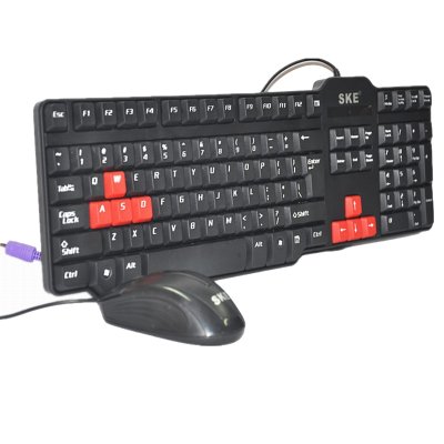 USB+PS/2双接口键盘推荐：SKE S-MK01U有线键鼠套装