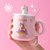 陶瓷马克杯可爱少女带盖勺喝水杯子家用咖啡麦片杯创意个性潮流(【手绘独角兽】绿色-350ml)第4张高清大图