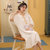 雅黛琳睡裙夏季短袖公主风甜美中长款连衣裙DF33104(白色 M)第4张高清大图