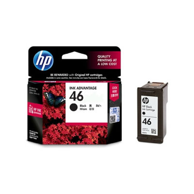 惠普（HP） CZ637/8AA 46号黑色彩色墨盒 2020hc 2520hc(黑+彩 HP46号黑+彩)(46黑色墨盒)