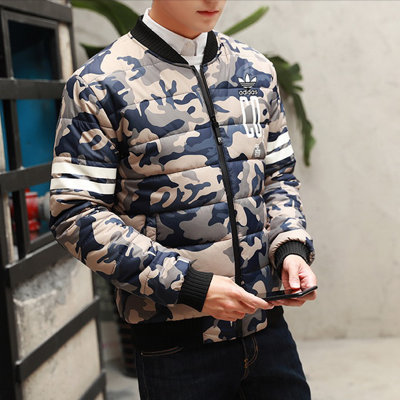 阿迪达斯adidas冬季棉衣 三叶草迷彩时尚潮流运动外套保暖棉衣a88111