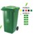 俊采云（JunCaiYun)JCY-280户外塑料分类垃圾桶240升挂车桶特加厚大号商用小区带盖轮子(军绿色 JCY-280)第5张高清大图