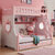 优涵 儿童床上下床高低床双层床成人母子床子母床上下铺床多功能储物床(粉色高低床 1.2米x1.9米)第3张高清大图