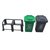 俊采云JunCaiYun户外塑料垃圾桶30L 50L分类塑料架JCY-34垃圾桶固定架 环卫分类垃圾桶分类架(黑色 JCY-34)第3张高清大图