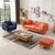 恒兴达 北欧组合整装客厅现代简约小户型3+1日式布艺沙发可拆洗布 送抱枕(橘色 双人位)第3张高清大图