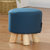 家逸 换鞋凳创意时尚圆凳实木矮凳布艺凳子沙发凳简约板凳小凳子(四腿圆凳蓝色)第2张高清大图