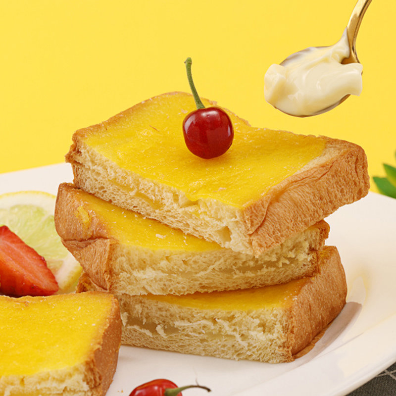 粮颂岩烧乳酪双层夹心吐司面包切片芝士炼乳整箱全麦早餐零食充饥夜宵